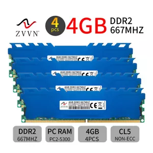 ZVVN 16GB Kit 4x 4GB DDR2 667MHz PC2-5300U 240Pin Intel Desktop PC Memory SDRAM - Picture 1 of 11