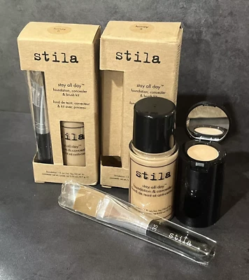 2 Stila Stay All Day Liquid Foundation Concealer & Brush Kit 8 Honey 1 Oz - Image 1 of 4
