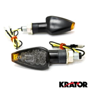Motorcycle Replacement Mini Turn Signals Blinkers Amber Indicators Smoke Lens - Picture 1 of 4