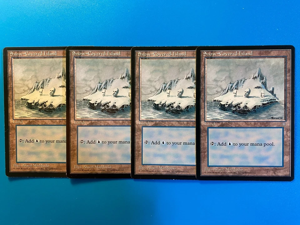 MTG 4x Snow-Covered Island Ice Age Pauper Legacy Magic the Gathering x4 LP - Image 1 of 1