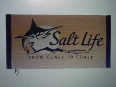 TOALHA DE PRAIA SALT LIFE Marlin Veleiro Costa do Sol Algodão Oceano NOVO,FRETE GRÁTIS - Imagem 1 de 2