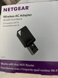 NETGEAR Wireless AC Adapter AC600 Dual Band WiFi USB Adapter A6100 - Photo 1/2