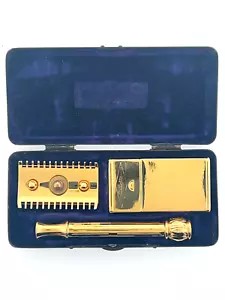 Juego de navajas de afeitar de seguridad tipo antiguo de colección 1911 #502 ABC dorado - Imagen 1 de 14