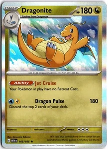 Pokemon Juego de Cartas Coleccionables Dragonite 149/165 Sv: Escarlata y Violeta 151 Holo Raro - Imagen 1 de 1