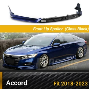 For 2018-2023 Accord Painted Gloss Black YF Blue Front Bumper Lip Splitter Kit - Picture 1 of 10