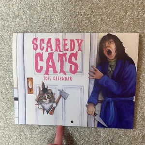 Scardy Cat Calendar 2025 cats monthly wall calendar hangable - Picture 1 of 4