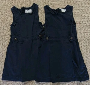 Girls Old Navy Jumper School Uniform Pleated Dress Size S 6/7 Stretch X2 Lot - Picture 1 of 3