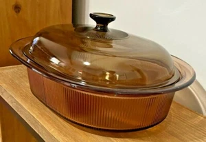 Vintage Pyrex Corning Ware Bernstein VISION 4 Quart KASSEROLLE mit DECKEL Bräter V-34  - Bild 1 von 12