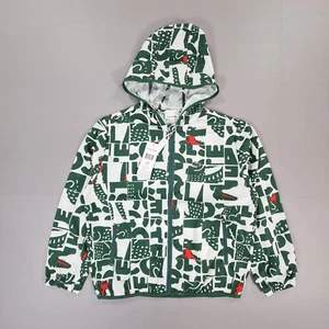 Lacoste Kids Boys Windbreaker Jacket Green 10 Years All Over Print Hooded BJ2985 - Picture 1 of 10