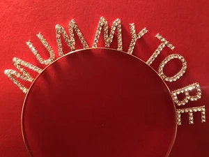 Rose Gold Mummy to Be Tiara Headband and Sash Diamanté Baby Shower - Picture 1 of 5