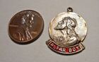 Old Catholic Sterling & Red Enamel Medal Pendant Altar Boy Jesus Sacred Heart