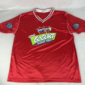 Vintage 90s Go-Gurt Portable Yogurt Jersey Shirt Roller Blades Yoplait Soccer - Picture 1 of 8