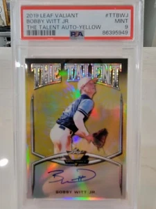 2019 Leaf Valiant Bobby Witt Jr RC Auto The Talent YELLOW #/10 ROOKIE PSA 9 - Bild 1 von 3