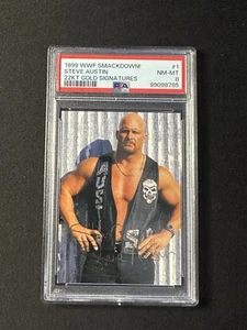 1999 WWF Smackdown! Stone Cold Steve Austin #1 22KT Gold Signatures PSA 8 - Picture 1 of 2