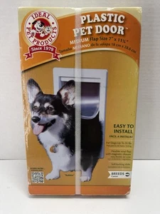 New NIOB Ideal Pet Products Plastic Pet Door Assembly Medium  7" x 11 1/4" - Picture 1 of 7