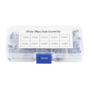 Kit électronique \'assortiment de diodes de redresseur 200 pièces 10 valeurs - Foto 1 di 11