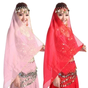 Solid Color Belly Dancing Scarf Chiffon Women Headdress Show Costumes - Picture 1 of 20
