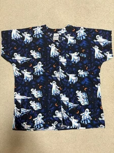 Women's Large Halloween Scrub Top (Great Condition) - Picture 1 of 4