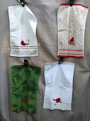 De colección (4) Toallas de Mano Pequeñas Navidad Cardenal H3 Foto 1 de 4