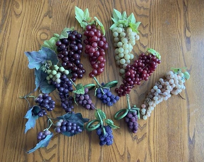 Lote de 12 anéis de guardanapo vintage de plástico de borracha uvas vintage - Imagem 1 de 4