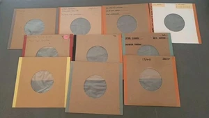 Job Lot Of 10 x Poly Lined Card 7” Record Sleeves - Writing On One Side - Imagen 1 de 2
