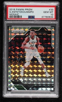 2016-17 Panini Prizm Mosaic Giannis Antetokounmpo #33 PSA 10 GEM MT - Image 1 of 2