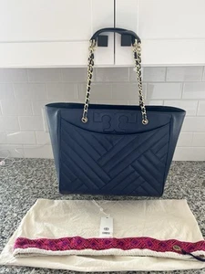 Tory Burch Alexa Flat Tote in Royal Navy - Picture 1 of 21