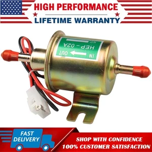 12V Universal 2.5-4PSI Gas Diesel Inline Low Pressure Electric Fuel Pump HEP-02A - Picture 1 of 15