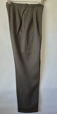 Pantalones de vestir de lana Brooks Brothers para mujer talla 8 marrón plisado delantero con puños forrados  Foto 1 de 4