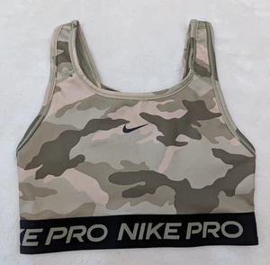 Reggiseno sportivo Nike Pro Dri Fit taglia XS verde con cinturino mimetico non imbottito 0726 - Foto 1 di 3