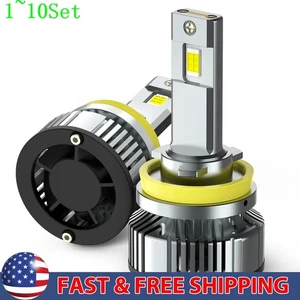 H11 LED Headlight Beam Low Bulb Super Bright 6500K Bulbs Free Return 1-10Set - Picture 1 of 24