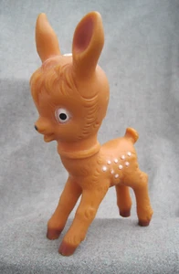 VTG FAWN BABY DEER BAMBI? RUBBER VINYL SQUEAK TOY DOLL by SCHILDKROT GERMAN MADE - Picture 1 of 13