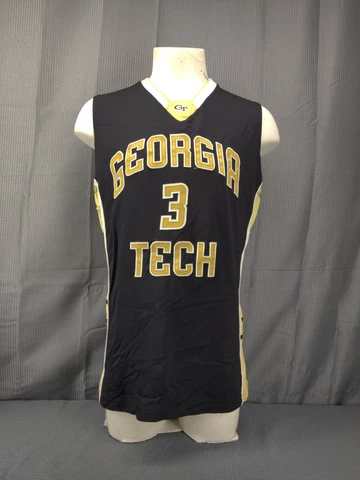 Georgia Tech Basketball Jersey Mens 46 Black #3 Embroidered Yellowjackets NCAA Cover
