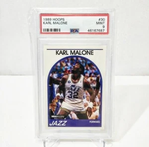 1989-90 NBA Hoops - #30 Karl Malone PSA 9 Mint Utah Jazz Basketball Hof Vintage - Bild 1 von 7