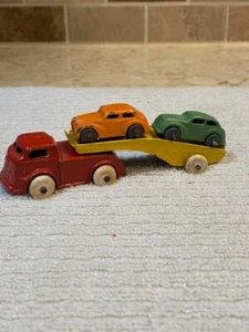 *RARE*EARLY 1950's BARCLAY CAR CARRIER AUTO HAULER W/ 2 CARS~Excellent Condition - Picture 1 of 18