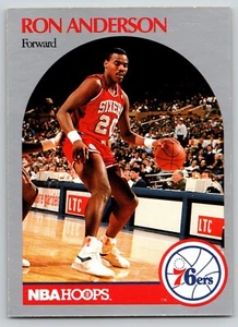 Tarjeta de baloncesto 1990-91 NBA Hoops #224 Ron Anderson Philadelphia 76ers - Imagen 1 de 2
