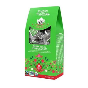 ETS - Grüner Tee Granatapfel, BIO, Fairtrade, 15 Pyramiden-Beutel in Papierbox - Bild 1 von 2