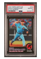 2022 Topps Heritage #670 Noah Syndergaard SSP Black Boarder /50  PSA 10 