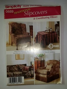 Simplicity 0689 Traditional Slipcovers & Coordinating Pillows - Picture 1 of 2