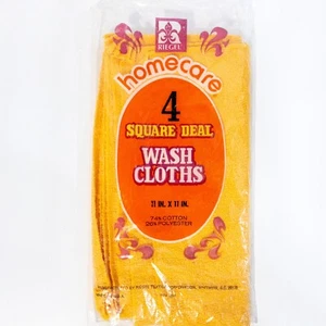 Vintage Riegal Wash Cloths Set of 4 11x11 Cotton / Poly NEW - Picture 1 of 2