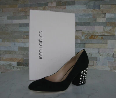 Zapatos de salón de noche Sergio Rossi talla 37,5 tachuelas negros nuevos anteriormente Foto 1 de 4