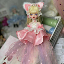 30cm BJD Doll 1/6 Ball Jointed 11" Girl Pink Dress Outfits DIY Toy Full Set Gift