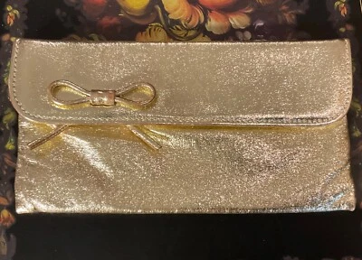 Vintage 1960s Gold Lame Small Evening Bag Clutch Purse Handbag Shimmer 8” - Image 1 of 4