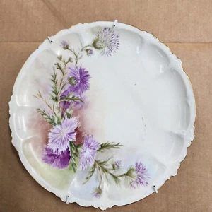 Porcelain Rosenthal "Claire" Line Bavaria Gold Scalloped Edges Purple Asters - Picture 1 of 9