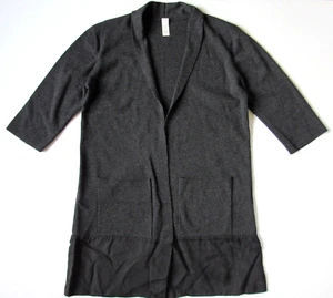 Chalet Et Ceci Charcoal Gray Merino Wool Cotton Cardigan Sweater 1 Small Medium - Picture 1 of 5