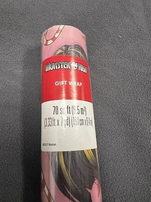 Monster High Gift Wrap Wrapping Paper American Greetings 70 sq Ft Mattel 2017 - Image 1 of 2