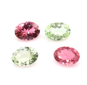 Natural Multi Tourmaline Oval Faceted Tourmaline Gemstone 4 Pcs 5x7 mm 3.35 Ct - Picture 1 of 4
