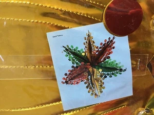 Vintage Foil Star Burst NIP 15 inch Christmas Decoration Retro Red Gold Green - Picture 1 of 2