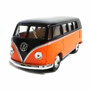 Kinsmart 5" Fundido a presión: 1962 VW Classic Bus con tapa negra (naranja) escala 1/32 - Imagen 1 de 5
