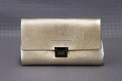 Nuevo con etiquetas $2495 Brunello Cucinelli Guijarro Metálico Dorado Cuero Mini Logo Bolso sin asas A176 Foto 1 de 4